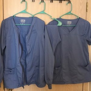 Cherokee Ceil Blue Scrub Set and Jacket